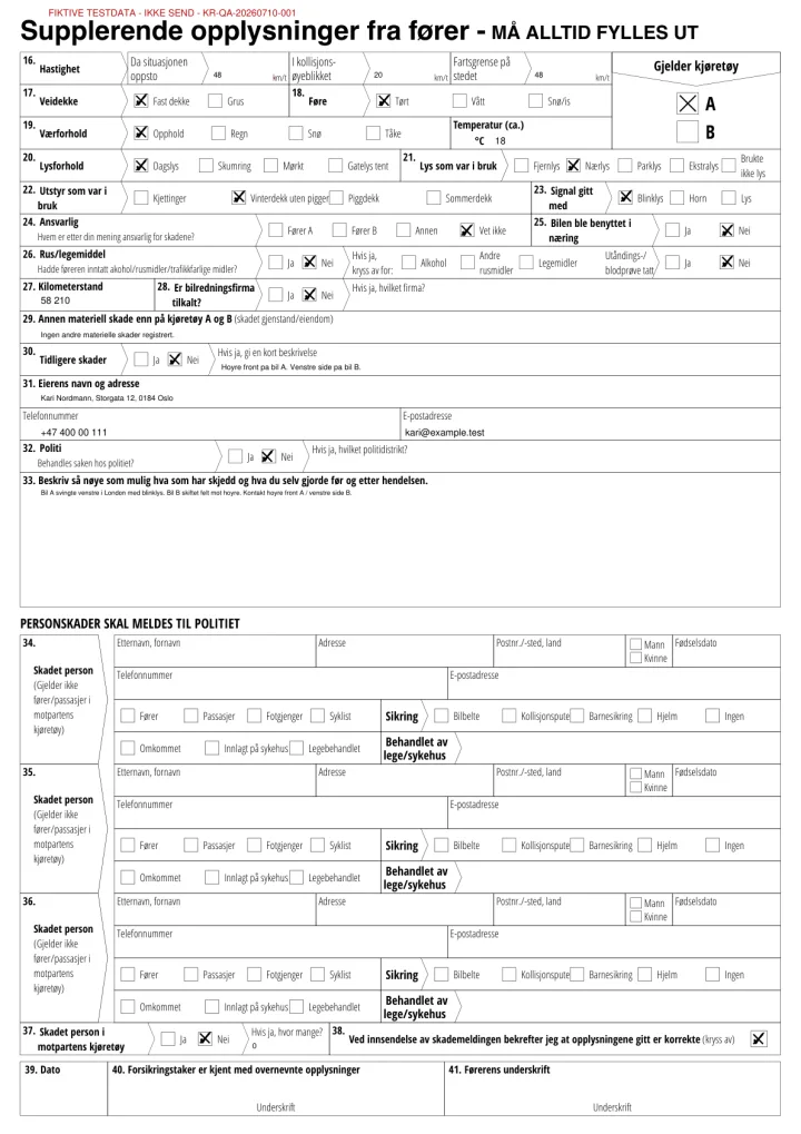 Fiktivt eksempel på supplerende opplysninger side 2